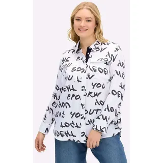 CREATION L Klassische Bluse Langarm schwarz/weiß 44