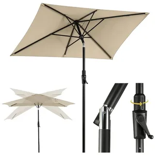 Sekey Rechteck Sonnenschirm 300 x 200 cm, mit Kurbel Neigbar UV50+ Wetterfest