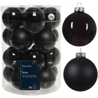 Kaemingk Weihnachtsbaumkugeln Glas 6 cm 20 Stück schwarz