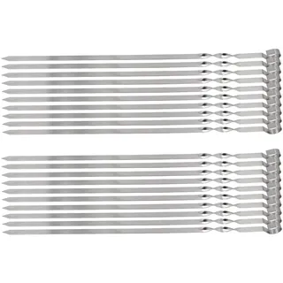 20 x HOCHWERTIGE Edelstahl Schaschlik Grill-Spieße 50cm 1,5mm Mangal Schampura