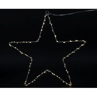 Spetebo Hängedekoration LED Fenster Silhouette Stern - 42 x 40 cm (Stück, 1 St., Weihnachtsbeleuchtung), Deko Weihnachts Beleuchtung mit Timer Funktion silberfarben