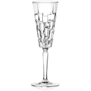 RCR 27437020006 Etna Champagne Flute - Set of 6, 190 ml, Luxion Crystal Glassware, Dishwasher Safe, Champagne Toasting Glasses, Ideal for New Homeowners or Dinner Parties, Celebration Glasses