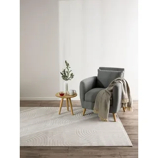 benuta basic Claire Kurzflorteppich 140 x 200 cm Weiß
