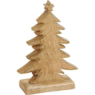 G. Wurm, Weihnachtsdeko, Tannenbaum aus Mango Holz Braun (B/H/T) 12x20x6cm