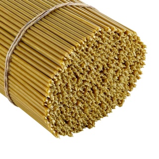 Danilovo Ritual Kerzen 100% Bienenwachs (Gelb) - Orthodoxe Kerzen für Gebet Tischdeko Hochzeit - Ungiftig, Ruß - Tropffrei, Nachhaltige Produkte, N120, Höhe: 16 cm, Ø 5,4 mm (100 stück - 334 g)