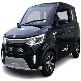 E-Auto MengWang 4 ElektroKleinwagen MopedAuto bis 25-45km/h - Schwarz/Weiß