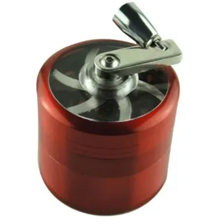 40-mm-gewürzmühle Mit Vierstufiger Handbedienung Aus Zinklegierung Mit Roter Kurbel