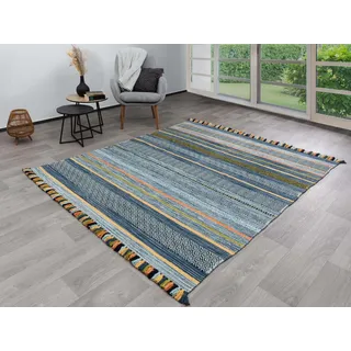 Steffensmeier Wollteppich Turbat, Rechteckig blau 170 cm x 230 cm