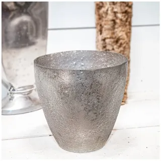 Antikas Wanddekoobjekt Blumenvase, Glas, Chabby Chic, Glas, Grau, H 19,0 x B 20,0 cm grau