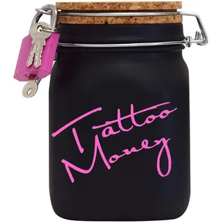 Spardose Tattoo Money Pink Geld Geschenk Idee Schwarz L