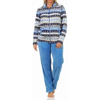 normann-wäschefabrik Hausanzug Coralfleece Blau 36/38