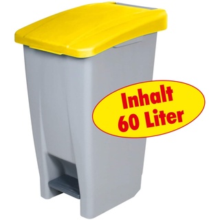 BRB Tret-Abfalleimer 60 Liter, gelb