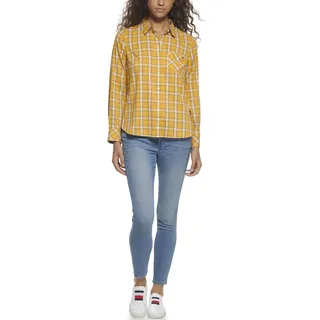 Tommy Hilfiger Klassisches Kurzarm-Poloshirt für Damen, Sonnenblumen, Mehrfarbig, XX-Large - XXL