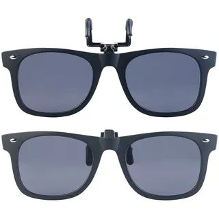 2er-Set Sonnenbrillen-Clips im Retro-Look, polarisiert, UV400