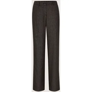 Palazzohose MADELEINE "Hose Marlenehose mit Nadelstreifen", Damen, Gr. 19, schwarz-weiß (braun, cappuccino), Modern, weit, Hosen Palazzohose