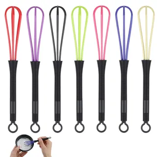 Neyauo 7 Stück Mini Kunststoff Schneebesen Set, Klein Bunt Rührbesen, Salon Friseur Rührstab, Creme Whisk, Küche Ballon Kleiner Mixer Rührer Werkzeug