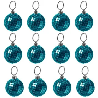 MARELIDA Christbaumschmuck Weihnachtsbaumschmuck Discokugel Spiegelkugel Baumkugel 5cm blau 12St. blau