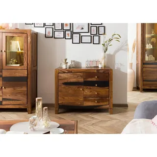 Massivholz Kommode klein Sideboard Sheesham modern Wohnzimmer Schrank massiv