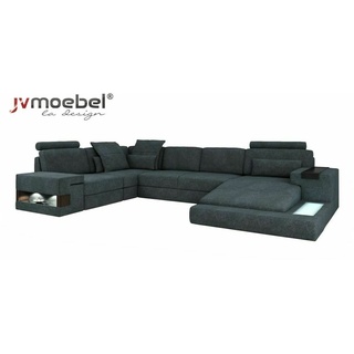 JVmoebel Ecksofa, Runde Eck Sofa Polster xxl Big U-Form Couchen Wohnlandschaft U Form grau