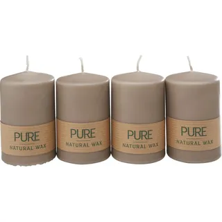 Stumpenkerze "Pure Natural Wax", Ø 6 x 9 cm Sand