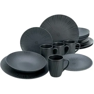 CreaTable Vesuvio Kombiservice 16-tlg. für 4 Personen schwarz