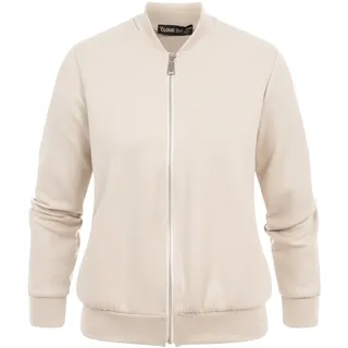 cloud 5ive Bomberjacke CLOUD 5IVE "CLOUD 5IVE Light Blouson Bomber Jacket", Damen, Gr. XXL, beige, 95% Polyester, 5% Elasthan, unifarben, normal, amerikanischer Ausschnitt, Jacken Bomberjacke