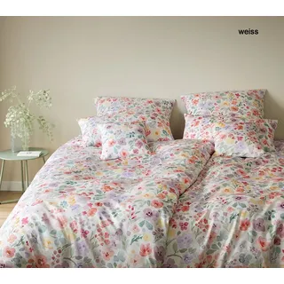 Elegante Mako-Jersey Bettwäsche Gentle - 135x200 cm + 40x80 cm	weiss
