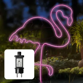 LED - Neonlichtschlauch-Figur, Flamingo, 648 LED pink - Rosa