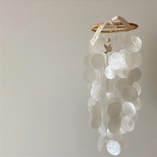 ZOYIEP Windspiel Capiz-Muscheln-Perlmutt-Muscheln in Weiß für Heim Hängende Ornamente Kinderzimmer schmücken (Groß)