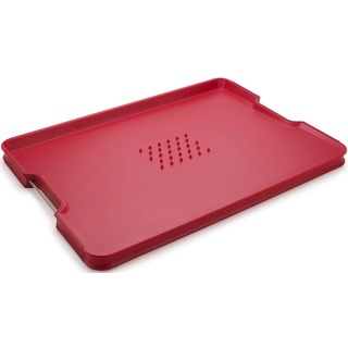 Joseph Joseph Schneidebrett Cut & Carve Plus, Polypropylen, (1-St), multifunktionales Schneidebrett, 47x33x3 cm rot