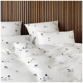 ELEGANTE Pinguin Party Flanell Weiß 40 x 80 cm