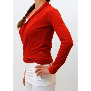 ESPARTO Yoga-Wickeljacke Wickelshirt Dhaara in Bio-Baumwolle variabel zu binden rot XL