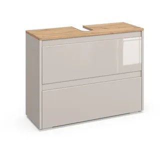 Vicco Waschbeckenunterschrank 2 Schubladen 80,1 x 62 x 30,1 cm Grau/Weiß