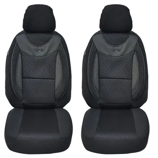 BREMER SITZBEZÜGE Maß Auto Schonbezüge kompatibel mit Seat Arona Fahrer & Beifahrer Set ab 2017 / Auto Sitzbezüge Schonbezug Set Autositzbezüge 2er Pack in Schwarz (G102)