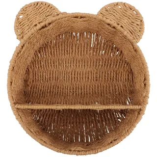 Beavorty Schwimmende Regale Rattan Gewebtes Wandregal Hängender Aufbewahrungskorb Niedliche Katzenform Wandregale Dekoratives Lagerregal Für Bilderrahmen Kleine Pflanzen Wohnkultur