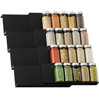 Exabang 8er-Set Gewürzregal Schublade Bambus, von 30cm bis 60cm Ausziehbar