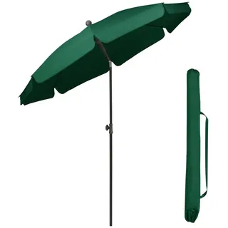 Sekey Balkonschirm 200 cm Sonnenschirm mit Schutzhülle für Balkon Garten, UV-Schutz 50+, LxB: 180,00x180,00 cm, Neigungswinkel und Höhe Verstellbar grün