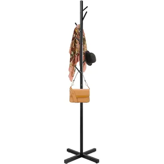 Armanyya Garderobenständer, Garderobe in Baum-Form, Jackenständer mit 4 Stück Stützpolster, 7 Haken, Tragfähigkeit 10 kg, für Tasche, Kleidung, Wohnzimmer, Schlafzimmer, Büro, Schwarz