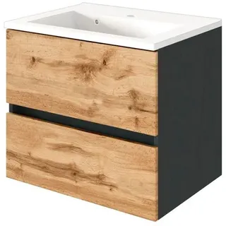 Held-Möbel Waschtischunterschrank Lucca Holzoptik Braun Eiche 60 cm