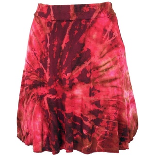 Guru-Shop Minirock Batik Hippie Minirock, Boho Sommerrock - pink/rot alternative Bekleidung rot