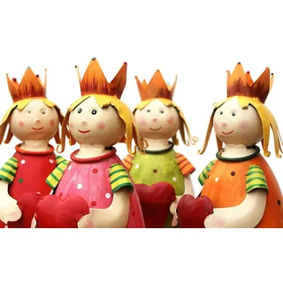 Paulslandhaus Gartenfigur Zaunhocker Schutzengel Engel Pfostenhocker Putte Weihnachtsengel orange|weiß