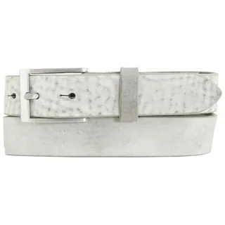 BELTINGER Ledergürtel Herren-Gürtel aus weichem Vollrindleder Vintage-Look 3 cm - Leder-Gürt (1-St) grau|silberfarben 95 cm (Gesamtlänge 110 cm)