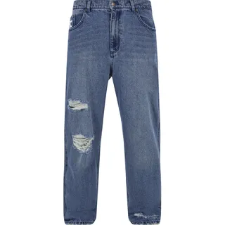 Karl Kani Herren KM241-031-2 Small Signature Baggy Five Pocket Heavy Distressed Denim - 30