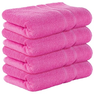 StickandShine Badetücher 4er Set Premium Frottee Badetücher 100x150 cm PINK 500g/m2 aus 100% Baumwolle (4 Stück) Frottee 100 x 150 Badetuch rosa