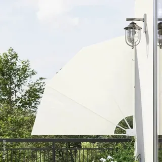 vidaXL Faltbarer Balkonfächer 140 x 140 cm creme