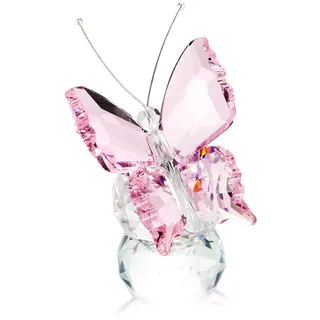 H&D Kristall Fliegend Schmetterling mit Glas Base Figurensammlung Schnitt Glas Ornament Statue Tier Sammler Briefbeschwerer Rose