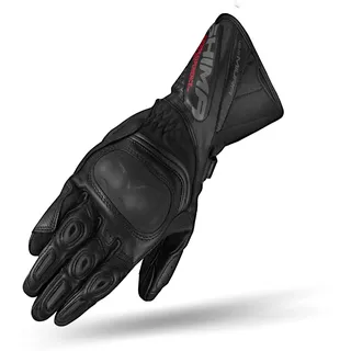 SHIMA Miura Motorradhandschuhe Damen - Touchscreen, Sommer, Sport Leder Handschuhe mit Carbon Knöchelprotektor, Handflächen- und Fingerschieber, Verstärkte Handfläche (Schwarz, L)