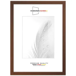 DR24 42x59,4 (DIN A2) Bilderrahmen (Wenge braun) nach Maß, 35 mm breiter MDF Holzrahmen inkl. entspiegelter Anti-Reflex Kunstglasscheibe, stabiler Rückwand, Biegestiften und Aufhängern