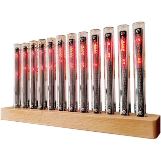 AYYDS LED Nixie Uhr, Nixie Röhrenuhr Tube Clock, Musik Rhythmus Licht, Verschiedene Rhythmusstile, Einstellbare Helligkeit, Desktop Dekoration, Kreatives Geschenk zum Geburtstag Weihnachten