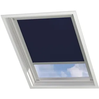 DTCH® Dachfenster verdunkelungsrollo für VELUX SK06 dunkelblau mit Führungsschiene, dachfenster Rollo, dachfenster verdunkelung, Rollo für dachfenster